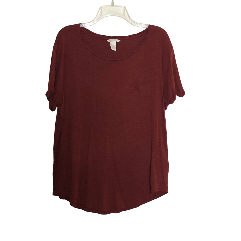 H&M Basic Rust Brick Pull Over Tee Shirt Size Large